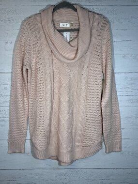 RD Style Minno Cowl Neck Sweater in Light Pink